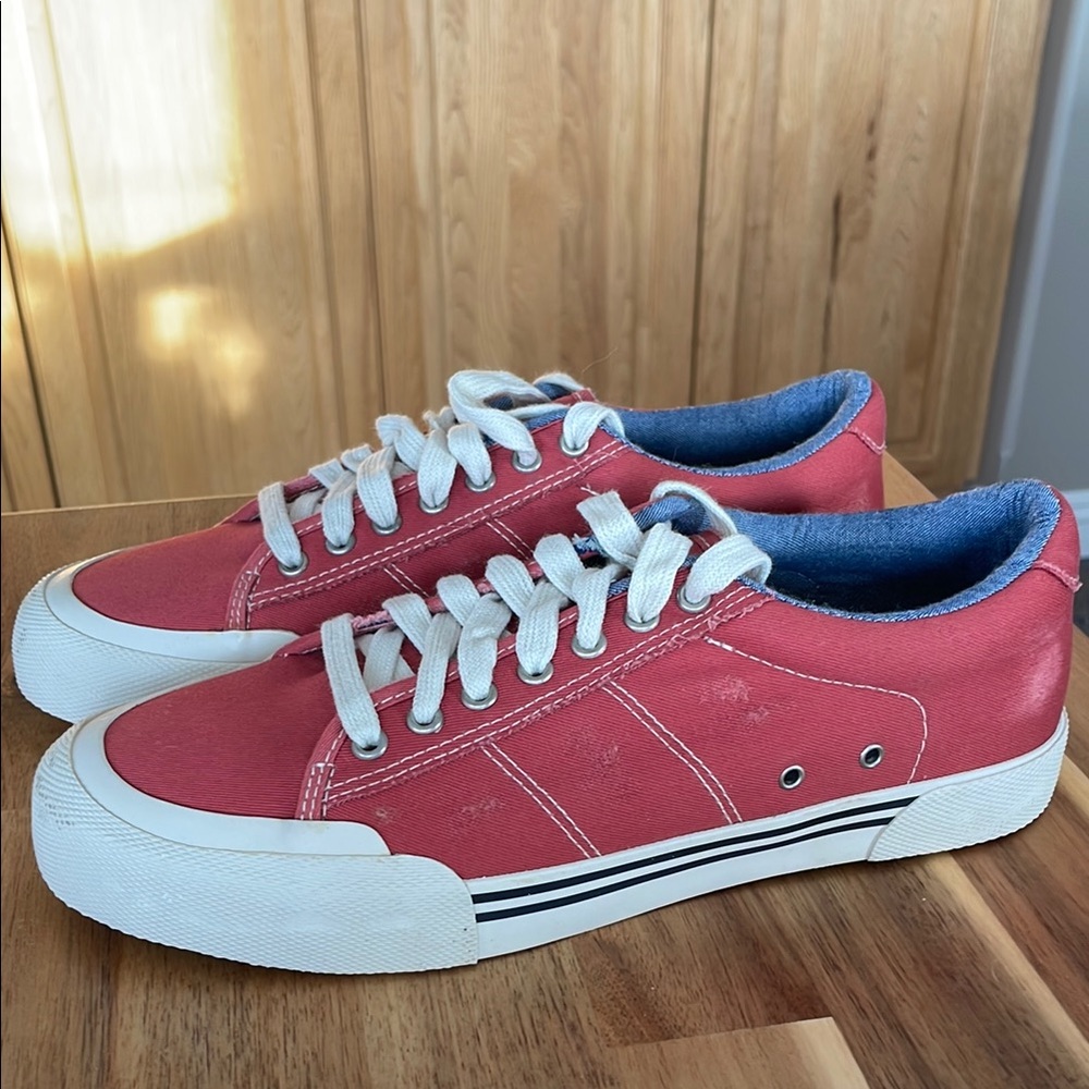 J. Crew Vintage Look Red Canvas Sneakers size 7